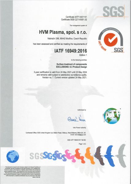 Certifikát ISO 9001:2008